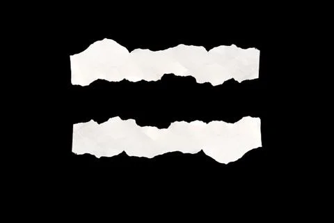 Torn Paper Strips Resembling Equal Sign Фото