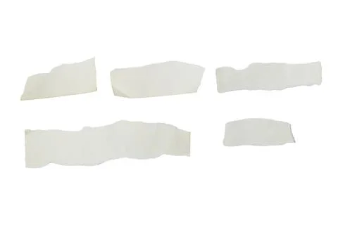 Torn Paper Strips Set on White Background for Craft, Collage and Design Projects Stock Photos
