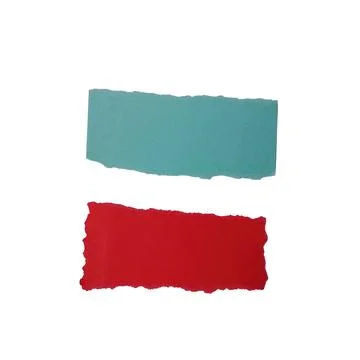 Torn Paper Strips Teal And Red Isolated On Black Background Stock Illustration