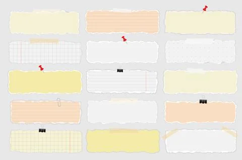 Torn Paper Strips Vector Set 스톡 일러스트