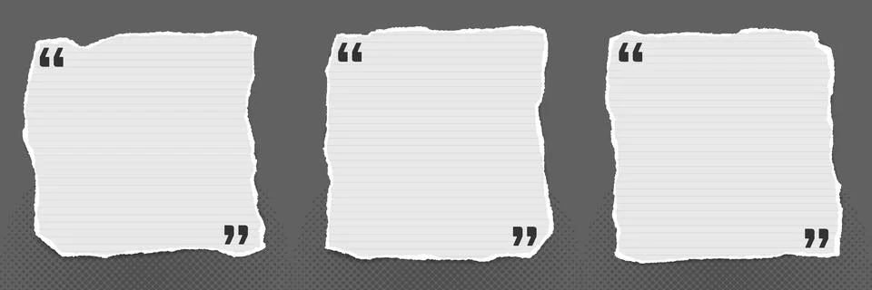 Torn paper, text bubble or quotes frame, design element for social media. Stock Illustration