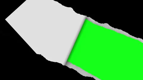 Torn paper texture transition background with green screen. Stockbeeldmateriaal 315333584