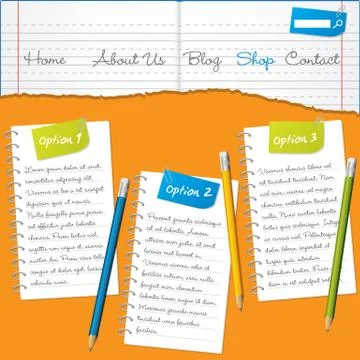 Torn paper website template Stock Illustration