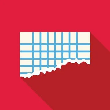 Torn piece of graph paper with a red background Stock Illustration