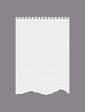 Torn piece of paper from notebook with dots for writing, realistic vector イラスト素材