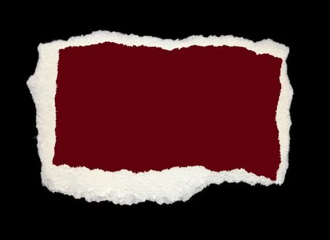 Torn piece of red paper, background for banner. Blank paper piece message, tag Stock Photos
