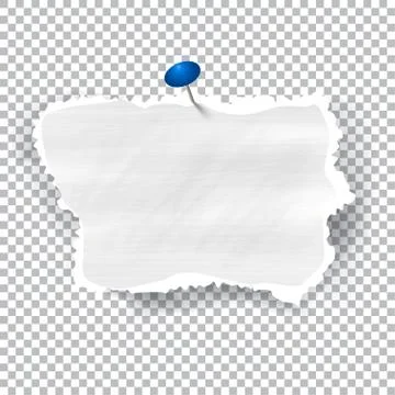 Torn piece of white paper with ripped edges and copyspace, vector illustration Stock Illustration