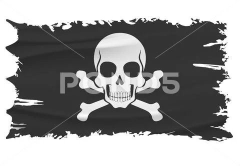 Torn pirate flag PSD Template