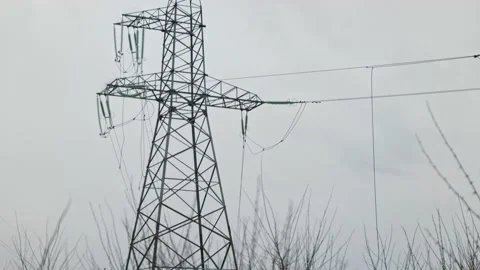 Torn power line wires because of the Russian army 動画素材 200917189