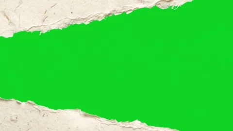 Torn recycled speckled paper format revealing animated on green screen gives Stock Footage 335209687