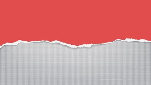 Torn of red paper is on grey background for text, advertising or design. Vector Stock Illustration