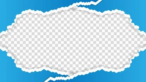 Torn ripped paper sheet on transparent background Stock Illustration