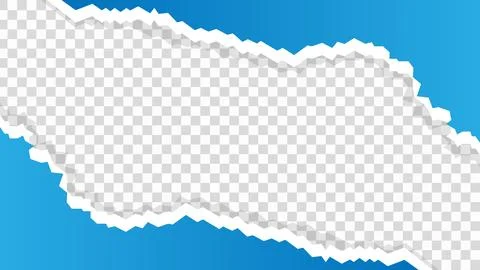 Torn ripped paper sheet on transparent background Stock Illustration