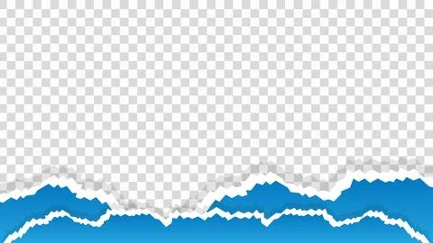 Torn ripped paper sheet on transparent background Stock Illustration