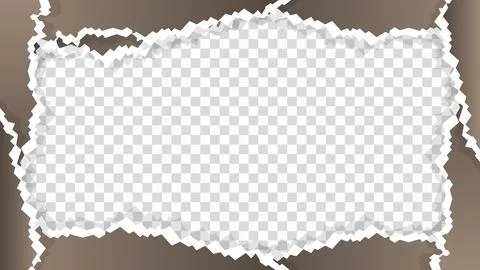 Torn ripped paper sheet on transparent background Stock Illustration