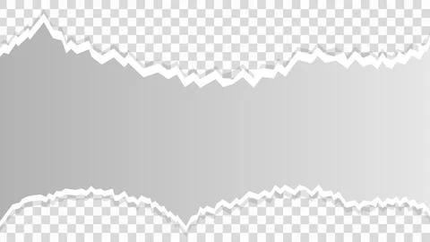 Torn ripped paper sheet on transparent background Stock Illustration