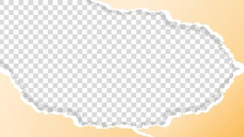 Torn ripped paper sheet on transparent background Stock Illustration