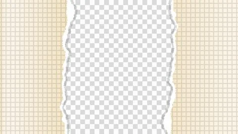 Torn ripped paper sheet on transparent background Stock Illustration