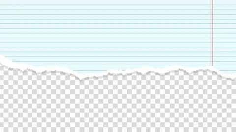 Torn ripped paper sheet on transparent background Stock Illustration