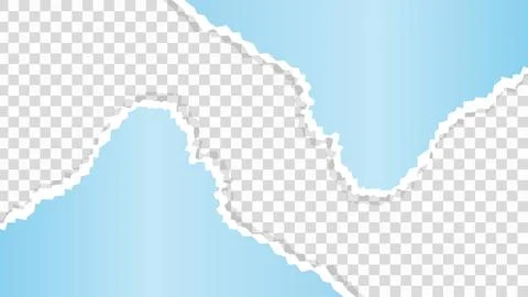 Torn ripped paper sheet on transparent background Stock Illustration