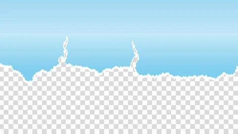 Torn ripped paper sheet on transparent background Stock Illustration