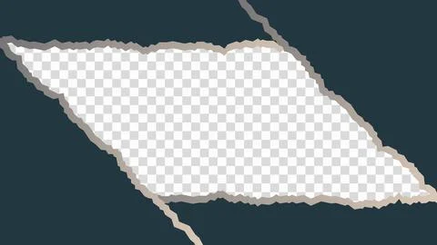 Torn ripped paper sheet on transparent background Stock Illustration