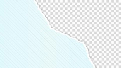 Torn ripped paper sheet on transparent background Stock Illustration
