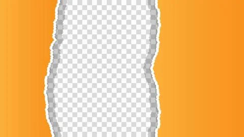 Torn ripped paper sheet on transparent background Illustrazione stock