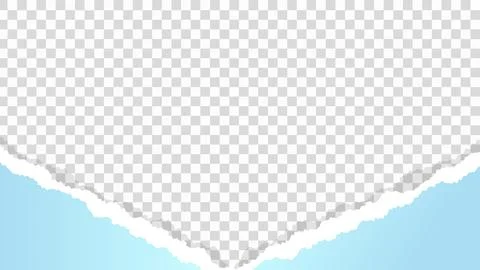 Torn ripped paper sheet on transparent background Stock Illustration