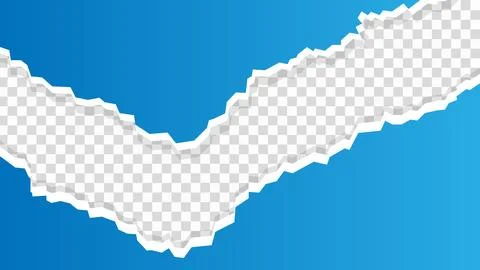 Torn ripped paper sheet on transparent background Stock Illustration