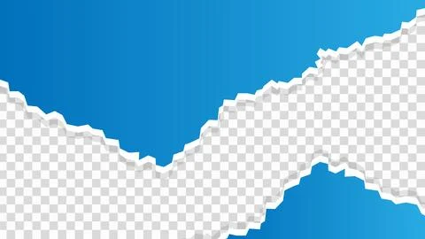 Torn ripped paper sheet on transparent background Stock Illustration