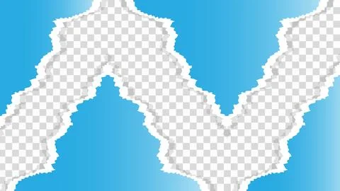 Torn ripped paper sheet on transparent background Stock Illustration