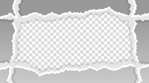 Torn ripped paper sheet on transparent background Stock Illustration