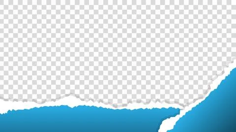 Torn ripped paper sheet on transparent background Stock Illustration