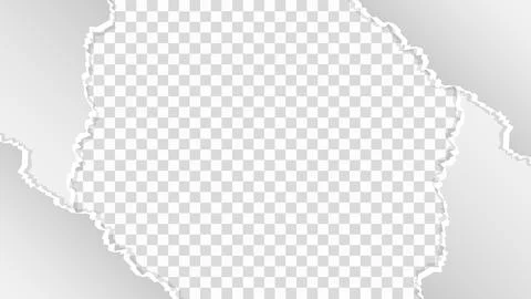 Torn ripped paper sheet on transparent background Stock Illustration