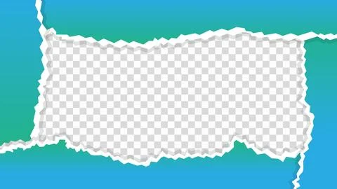 Torn ripped paper sheet on transparent background Stock Illustration
