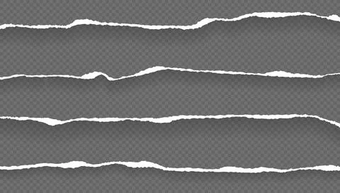 Torn, ripped paper strips with soft shadow are on squared background for text Stock Illustration