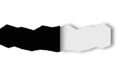 Torn, ripped pieces of horizontal white color paper. Stock Footage 140861505
