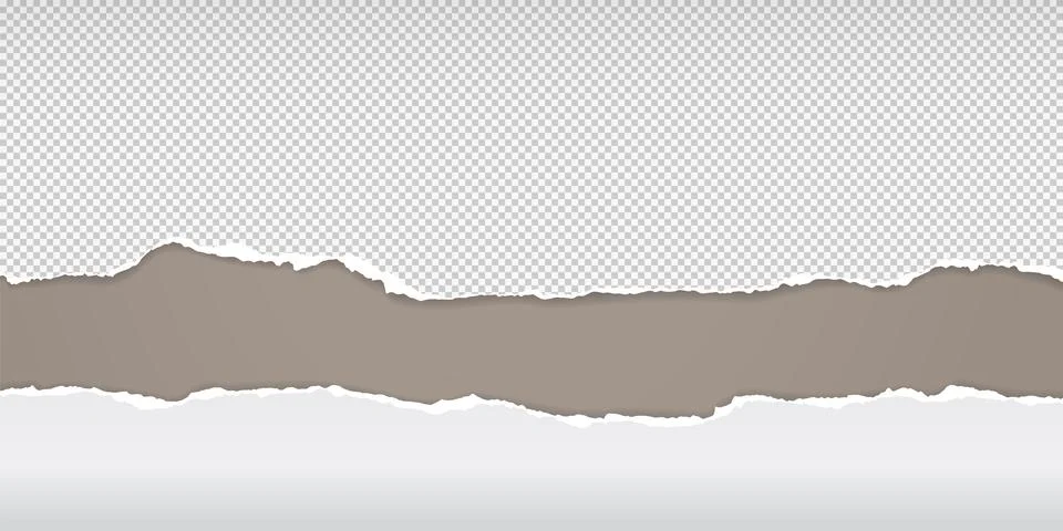 Torn, ripped squared and white paper strips with soft shadow are on dark grey Illustrazione stock