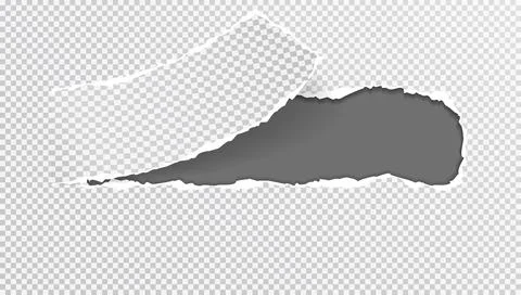 Torn, ripped squared paper hole is on black background. Frame for text. Vector Stock Illustration