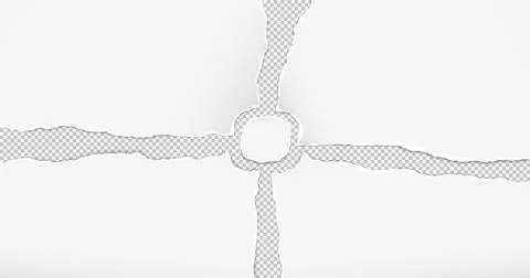 Torn, ripped white paper with soft shadow are on transparent background for text Stock Illustration
