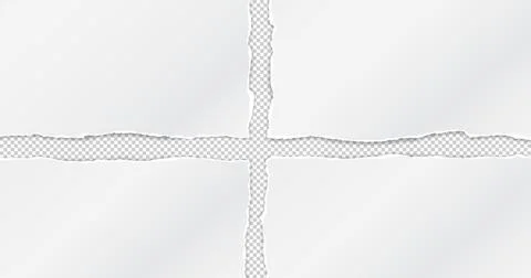 Torn, ripped white paper with soft shadow are on transparent background for text Stock Illustration