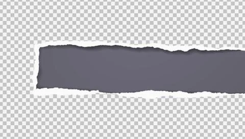 Torn, ripped white squared paper with soft shadow are on dark grey background Stock Illustration