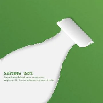 Torn rolled ripped paper, vector illustration Stock Illustration