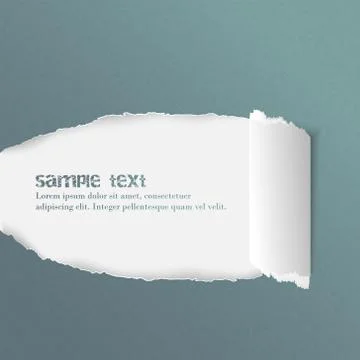 Torn rolled ripped paper, vector illustration Stock Illustration