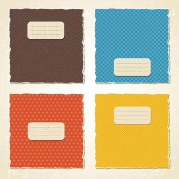 Torn scratch paper vintage background. Vector texture. Illustrazione stock