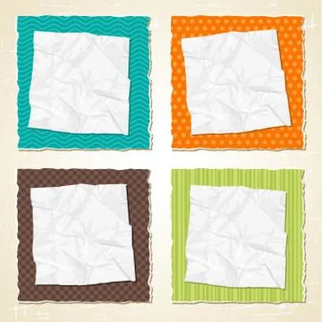 Torn scratch paper vintage background. Vector texture Illustrazione stock