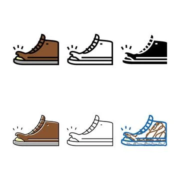 Torn set shoe color icon vector Stock Illustration