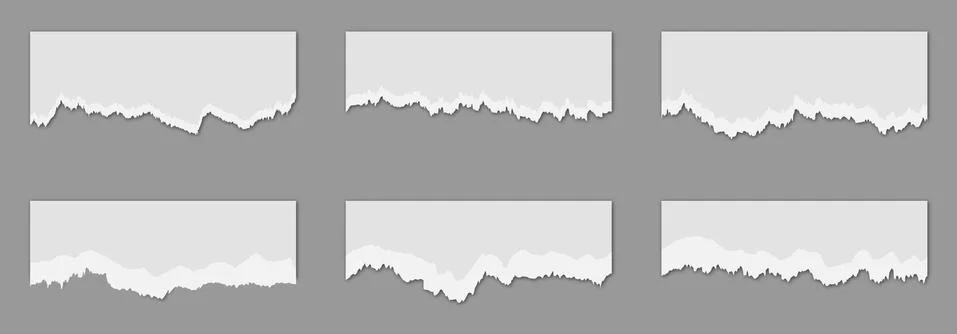 Torn sheets of paper. Set of torn paper strips Illustrazione stock