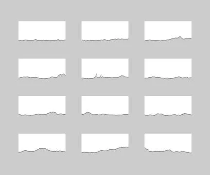 Torn sheets of paper. Torn paper strips set. Vector illustration Stock Illustration